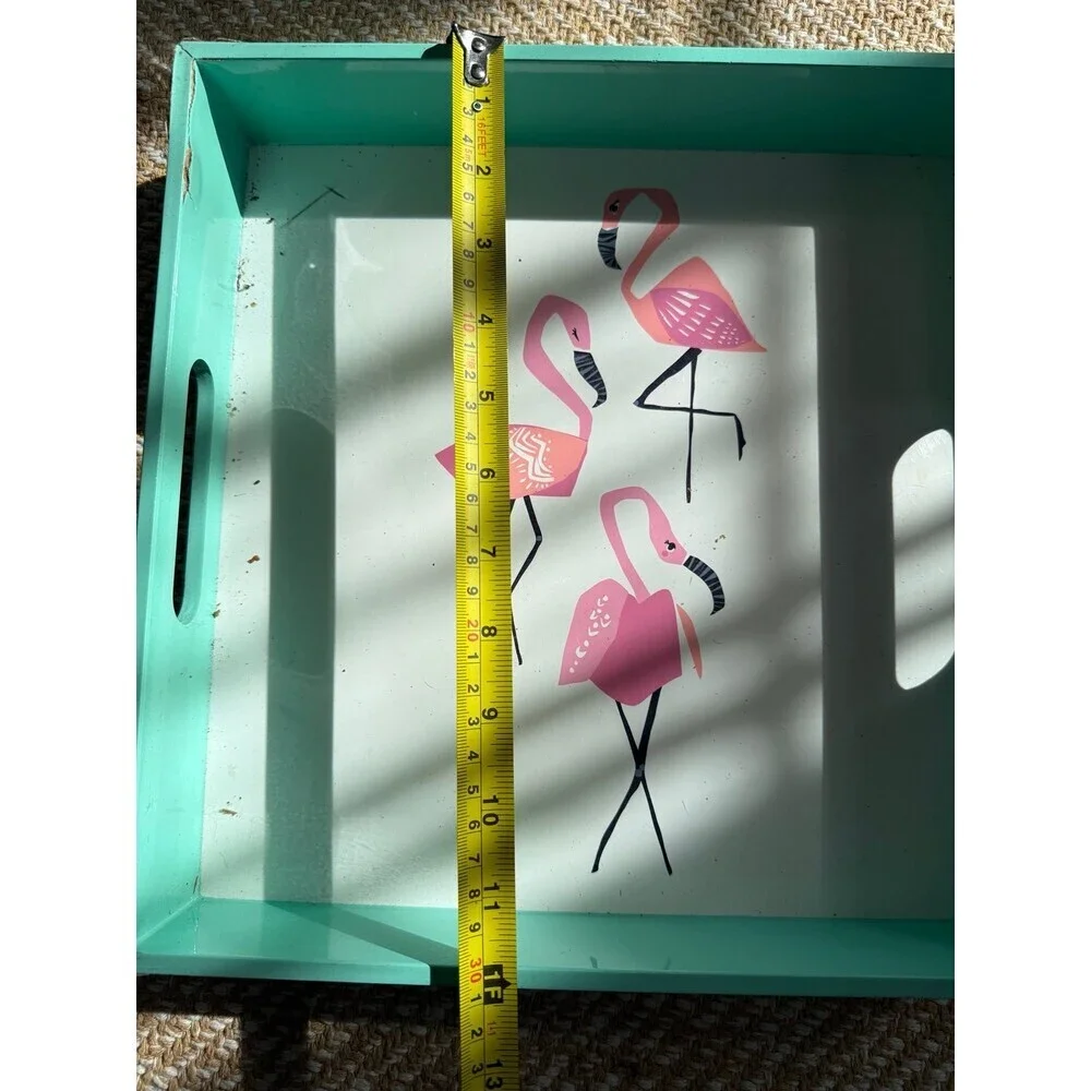 At home flamingo blue tray platter